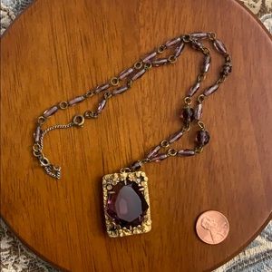 Bundle of beads pendant necklace pink purple red